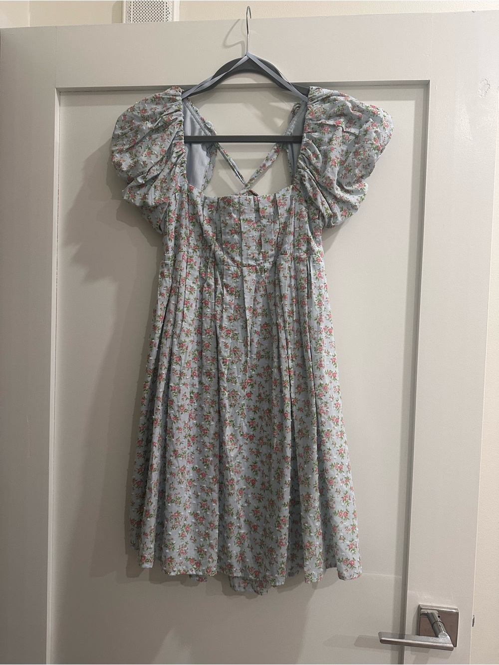 Pastel Floral Ruffled Mini Dress Size Medium